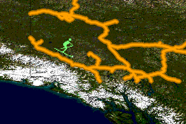 Rendered Bluemarble Image Skier